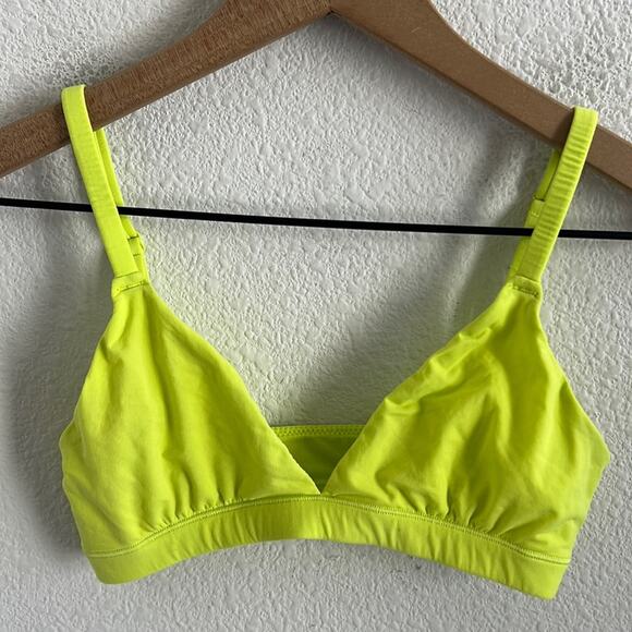 Skims Bright Neon Green Pull On Style Adjustable Strap Bralette Bra XS - Picture 1 of 3